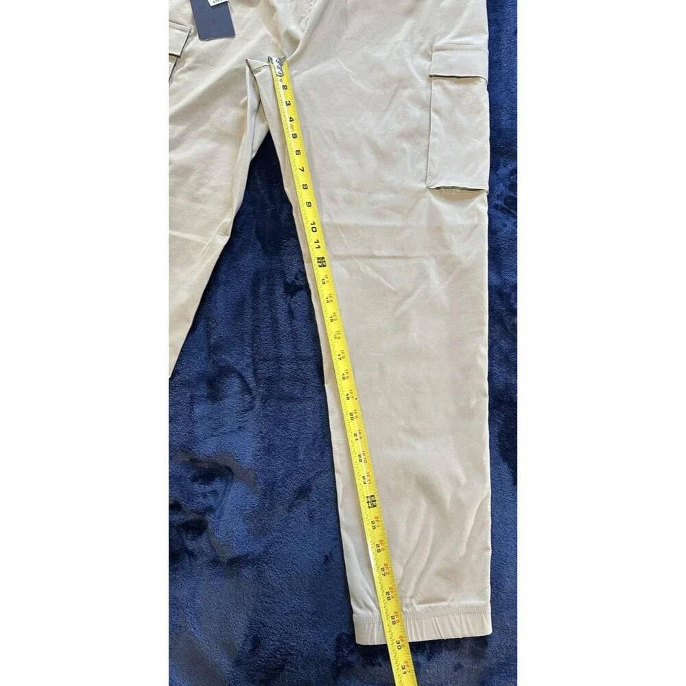 Kenneth Cole Tech Jogger Cargo Tapered Fit Stretch Activewear Khaki Men's L NWT